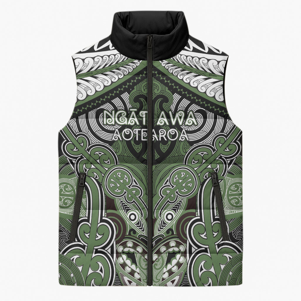 Aotearoa Iwi Ngati Awa Personalised Sleeveless Puffer Jacket Maori Kowhaiwhai Pattern