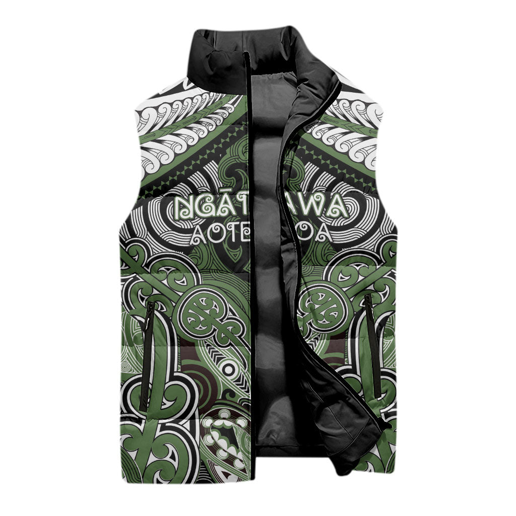 Aotearoa Iwi Ngati Awa Personalised Sleeveless Puffer Jacket Maori Kowhaiwhai Pattern