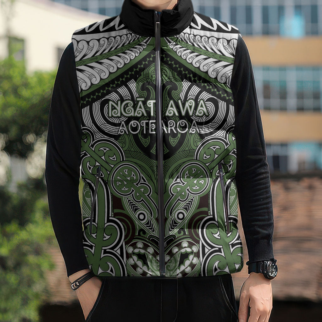 Aotearoa Iwi Ngati Awa Personalised Sleeveless Puffer Jacket Maori Kowhaiwhai Pattern