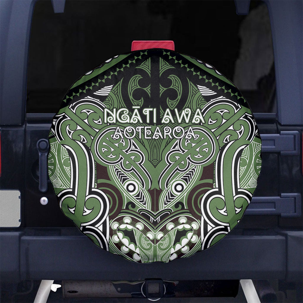 Aotearoa Iwi Ngati Awa Spare Tire Cover Maori Kowhaiwhai Pattern LT19 No hole Green - Polynesian Pride