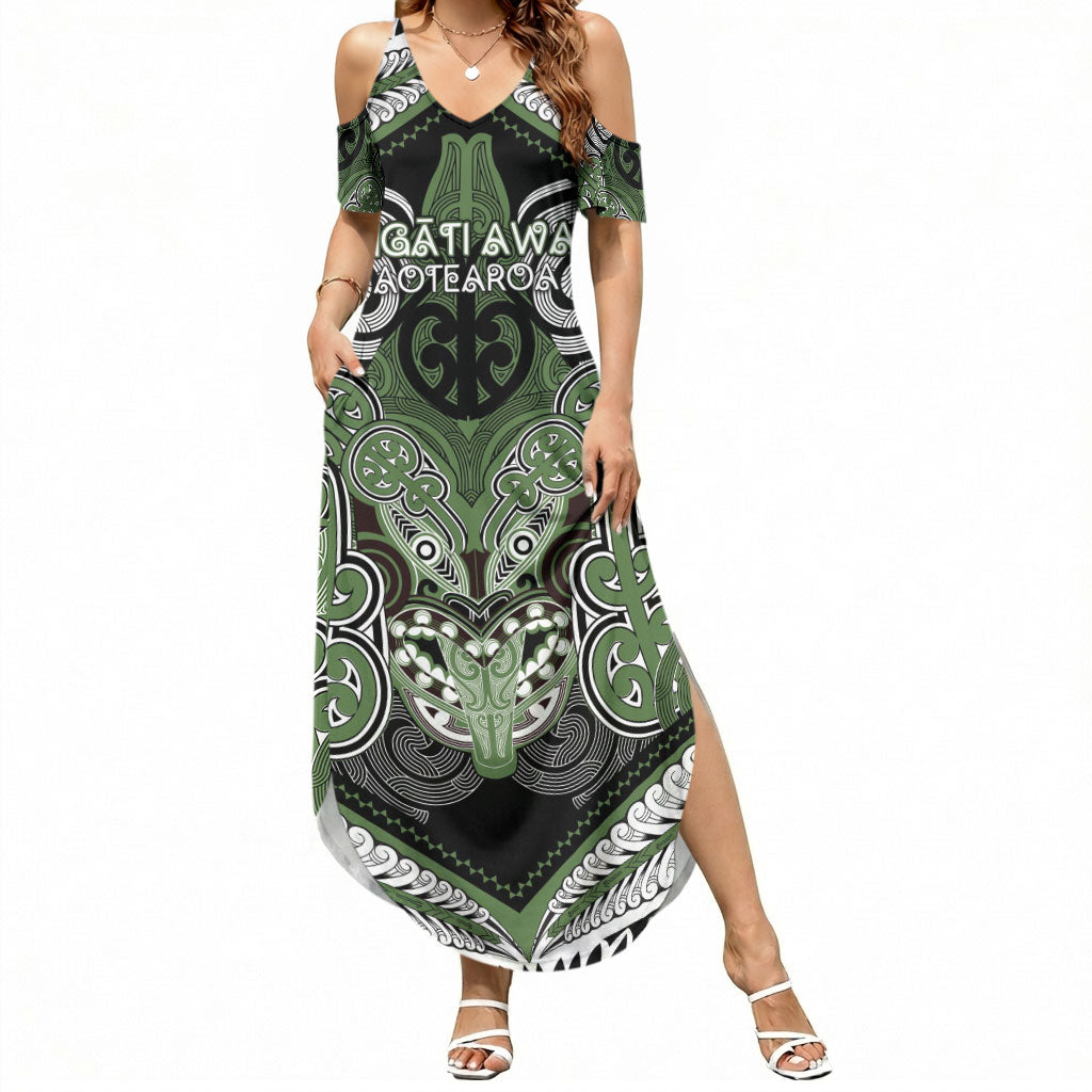 Aotearoa Iwi Ngati Awa Personalised Summer Maxi Dress Maori Kowhaiwhai Pattern