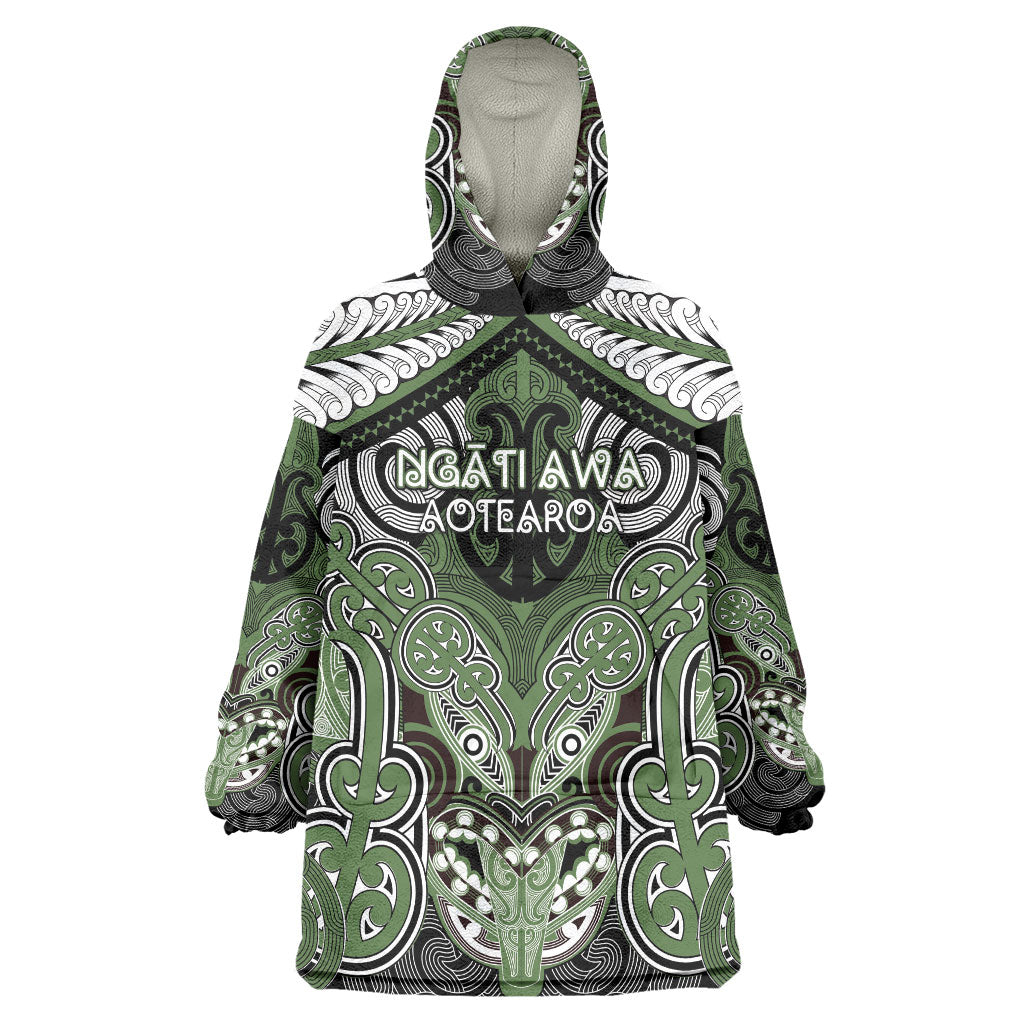 Aotearoa Iwi Ngati Awa Personalised Wearable Blanket Hoodie Maori Kowhaiwhai Pattern