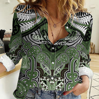 Aotearoa Iwi Ngati Awa Personalised Women Casual Shirt Maori Kowhaiwhai Pattern
