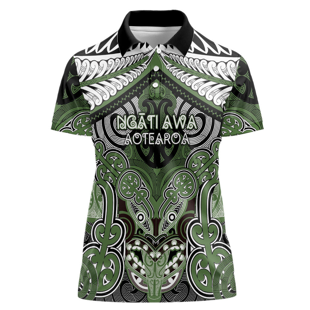 Aotearoa Iwi Ngati Awa Personalised Women Polo Shirt Maori Kowhaiwhai Pattern