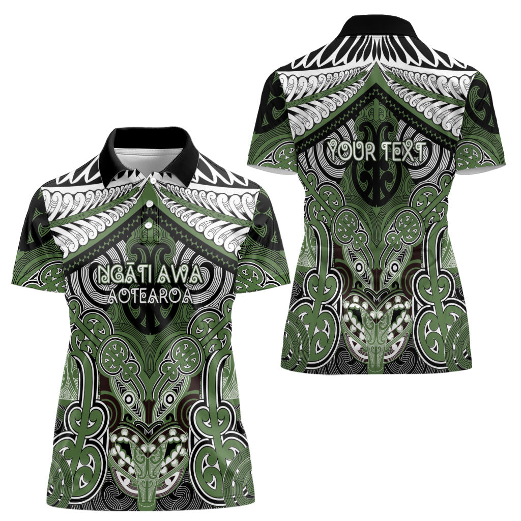 Aotearoa Iwi Ngati Awa Personalised Women Polo Shirt Maori Kowhaiwhai Pattern