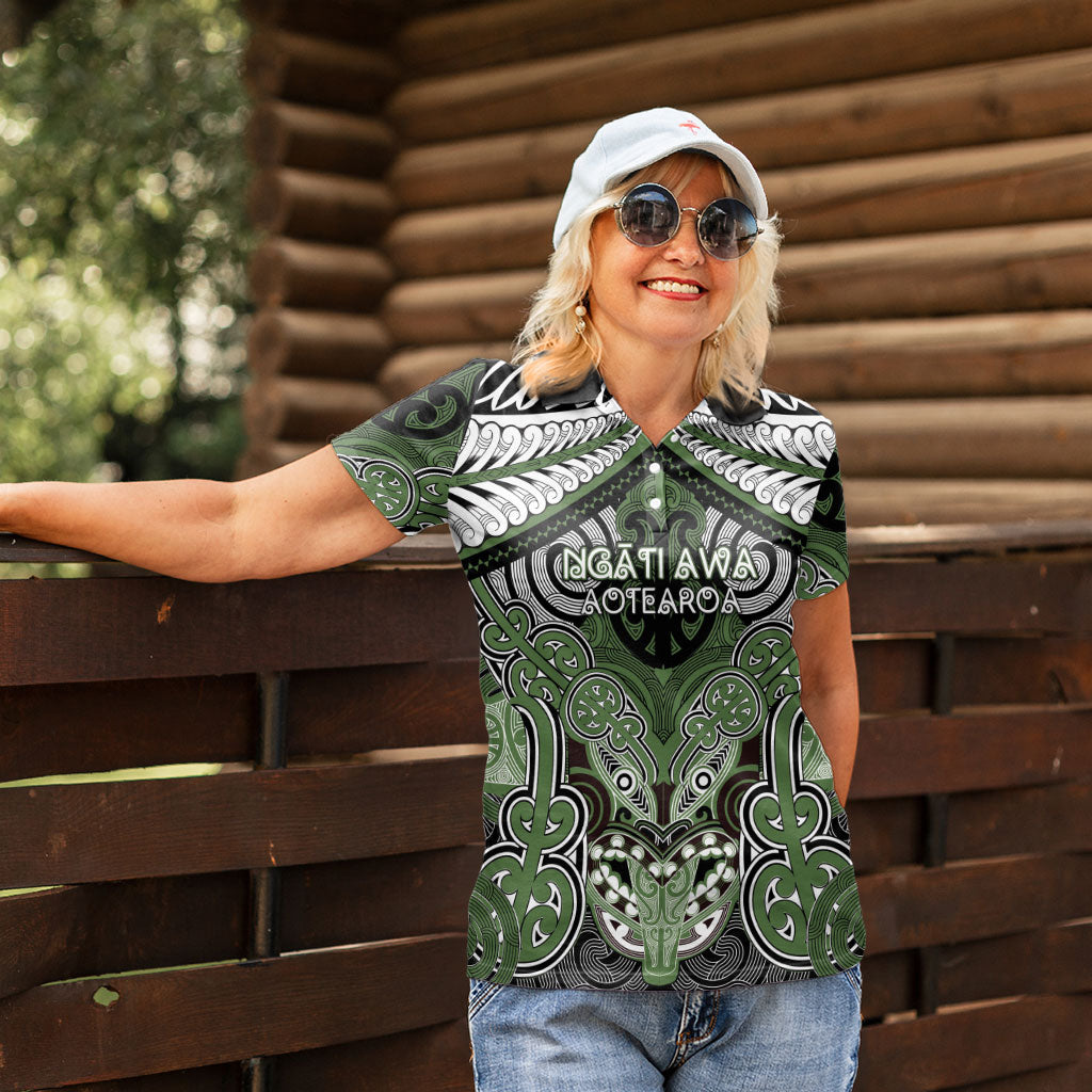 Aotearoa Iwi Ngati Awa Personalised Women Polo Shirt Maori Kowhaiwhai Pattern
