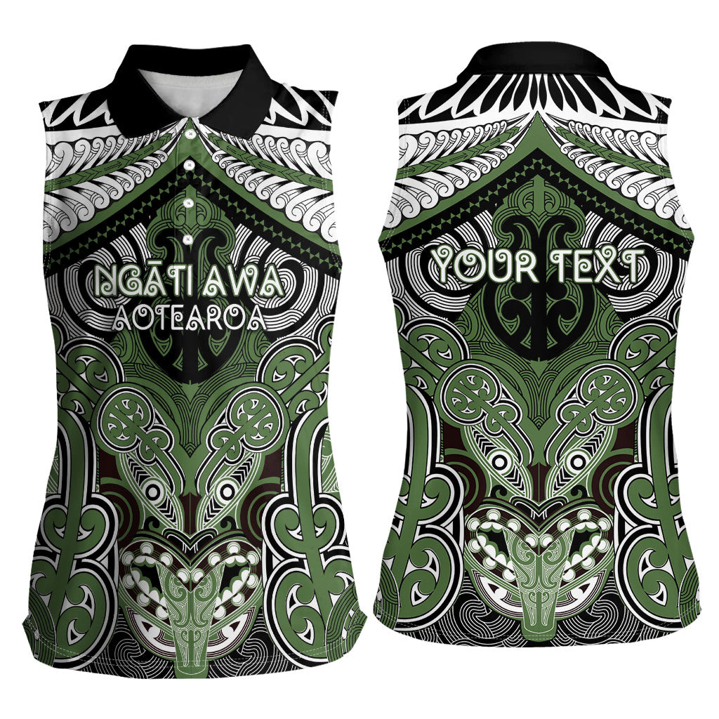 Aotearoa Iwi Ngati Awa Personalised Women Sleeveless Polo Shirt Maori Kowhaiwhai Pattern