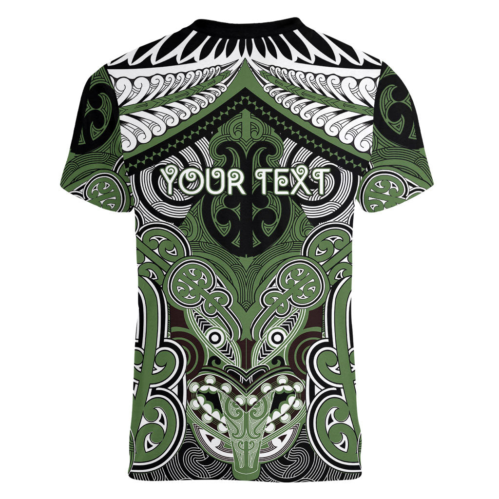 Aotearoa Iwi Ngati Awa Personalised Women V-Neck T-Shirt Maori Kowhaiwhai Pattern