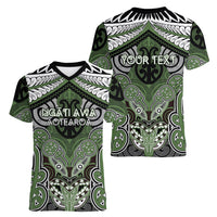 Aotearoa Iwi Ngati Awa Personalised Women V-Neck T-Shirt Maori Kowhaiwhai Pattern