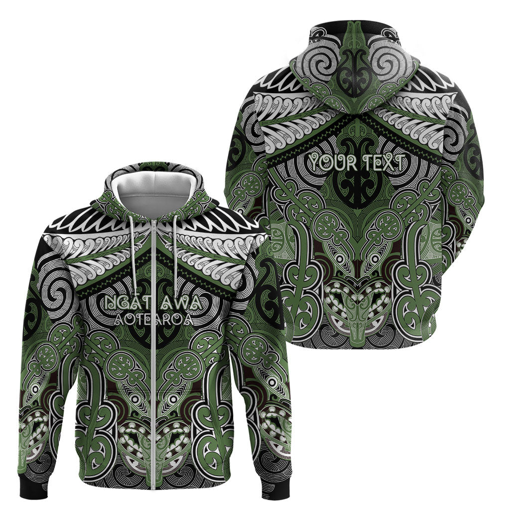 Aotearoa Iwi Ngati Awa Personalised Zip Hoodie Maori Kowhaiwhai Pattern