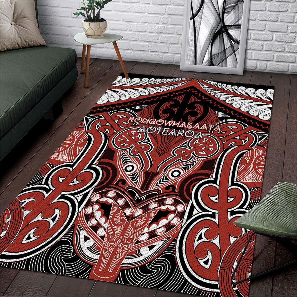 Aotearoa Iwi Rongowhakaata Area Rug Maori Kowhaiwhai Pattern