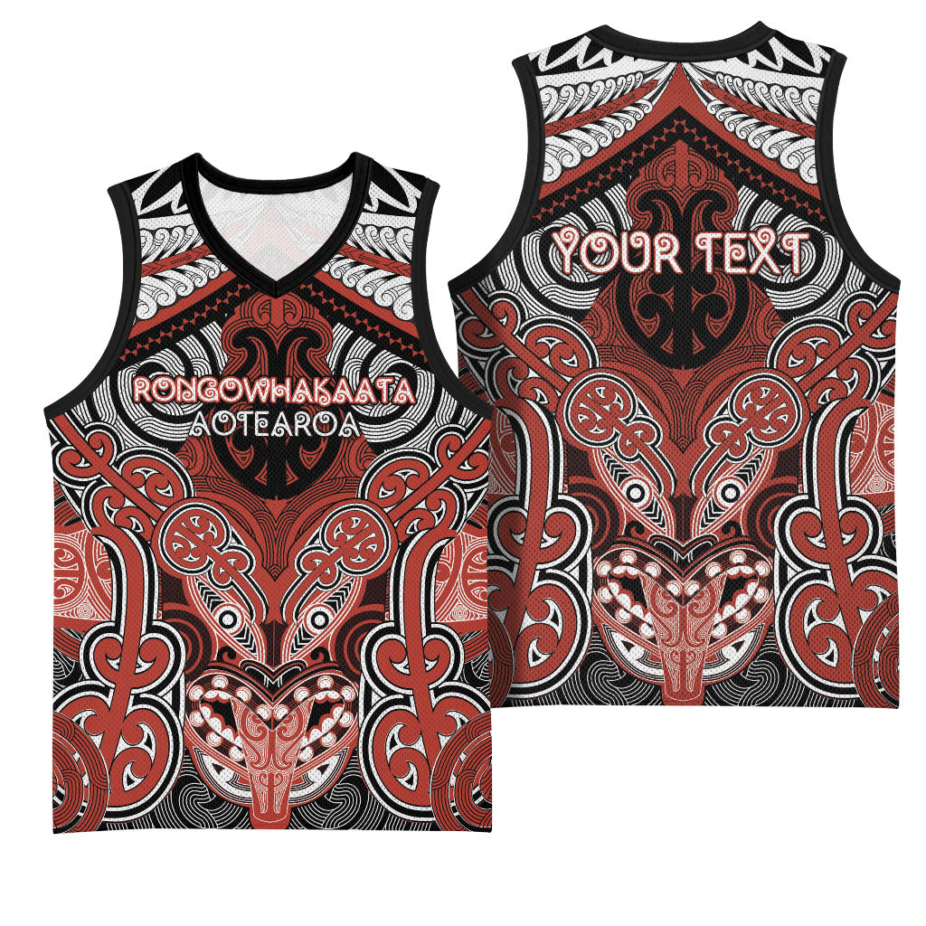 Aotearoa Iwi Rongowhakaata Personalised Basketball Jersey Maori Kowhaiwhai Pattern