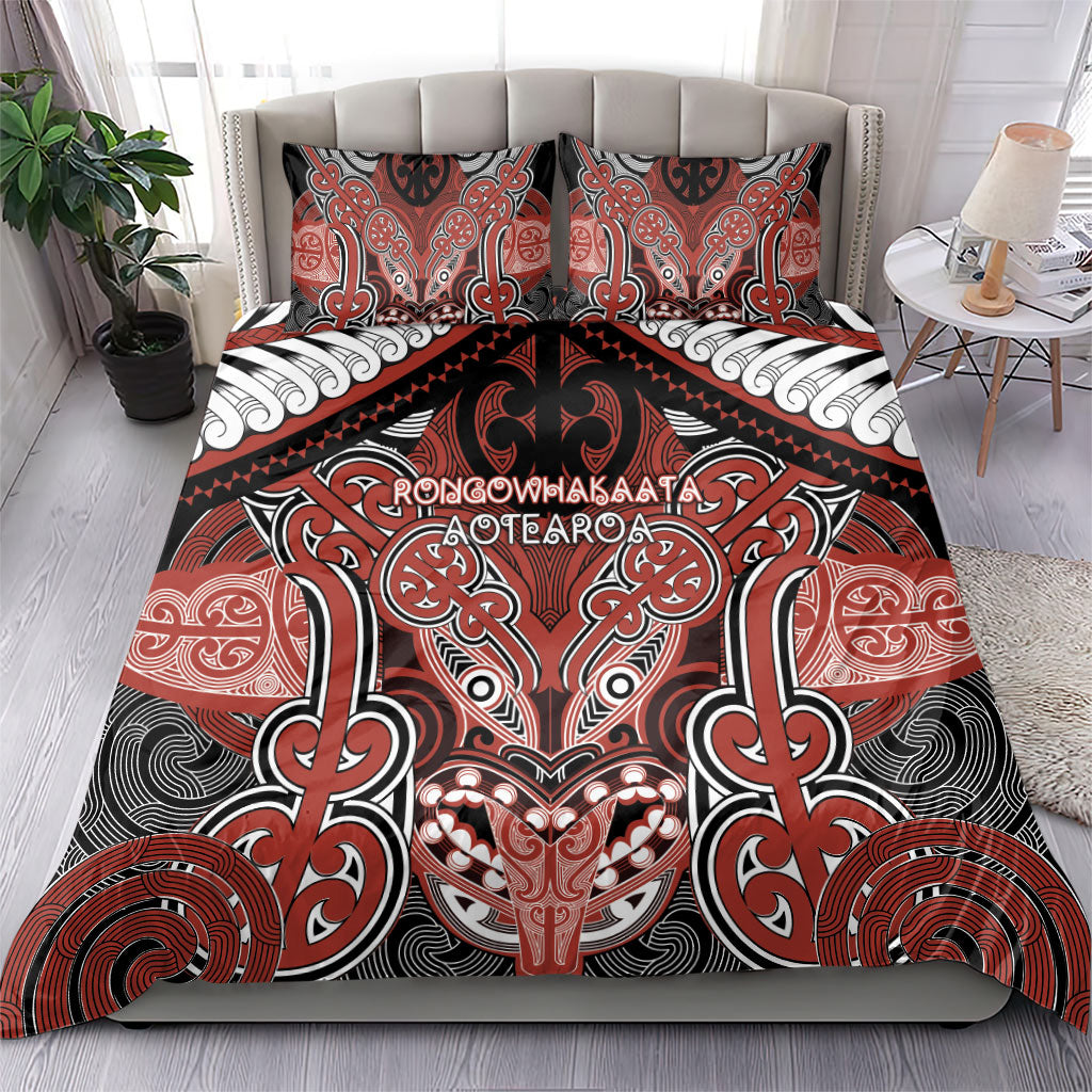 Aotearoa Iwi Rongowhakaata Bedding Set Maori Kowhaiwhai Pattern