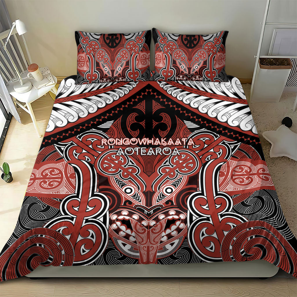 Aotearoa Iwi Rongowhakaata Bedding Set Maori Kowhaiwhai Pattern