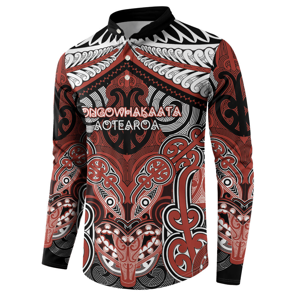 Aotearoa Iwi Rongowhakaata Personalised Button Sweatshirt Maori Kowhaiwhai Pattern