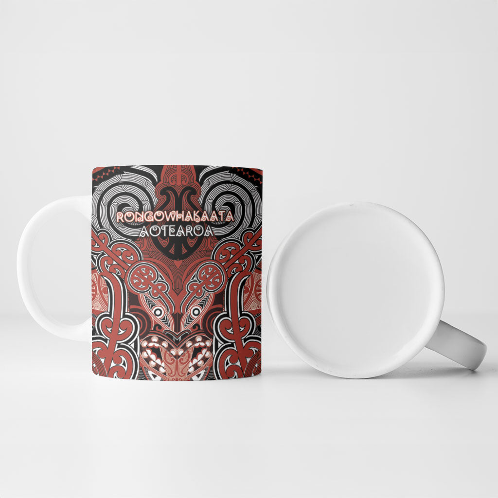 Aotearoa Iwi Rongowhakaata Personalised Ceramic Mug Maori Kowhaiwhai Pattern