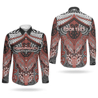 Aotearoa Iwi Rongowhakaata Personalised Couples Matching Off Shoulder Short Dress and Long Sleeve Button Shirt Maori Kowhaiwhai Pattern