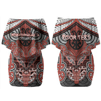 Aotearoa Iwi Rongowhakaata Personalised Couples Matching Off Shoulder Short Dress and Long Sleeve Button Shirt Maori Kowhaiwhai Pattern