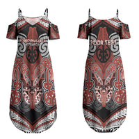 Aotearoa Iwi Rongowhakaata Personalised Couples Matching Summer Maxi Dress and Hawaiian Shirt Maori Kowhaiwhai Pattern