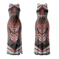 Aotearoa Iwi Rongowhakaata Personalised Couples Matching Tank Maxi Dress and Long Sleeve Button Shirt Maori Kowhaiwhai Pattern