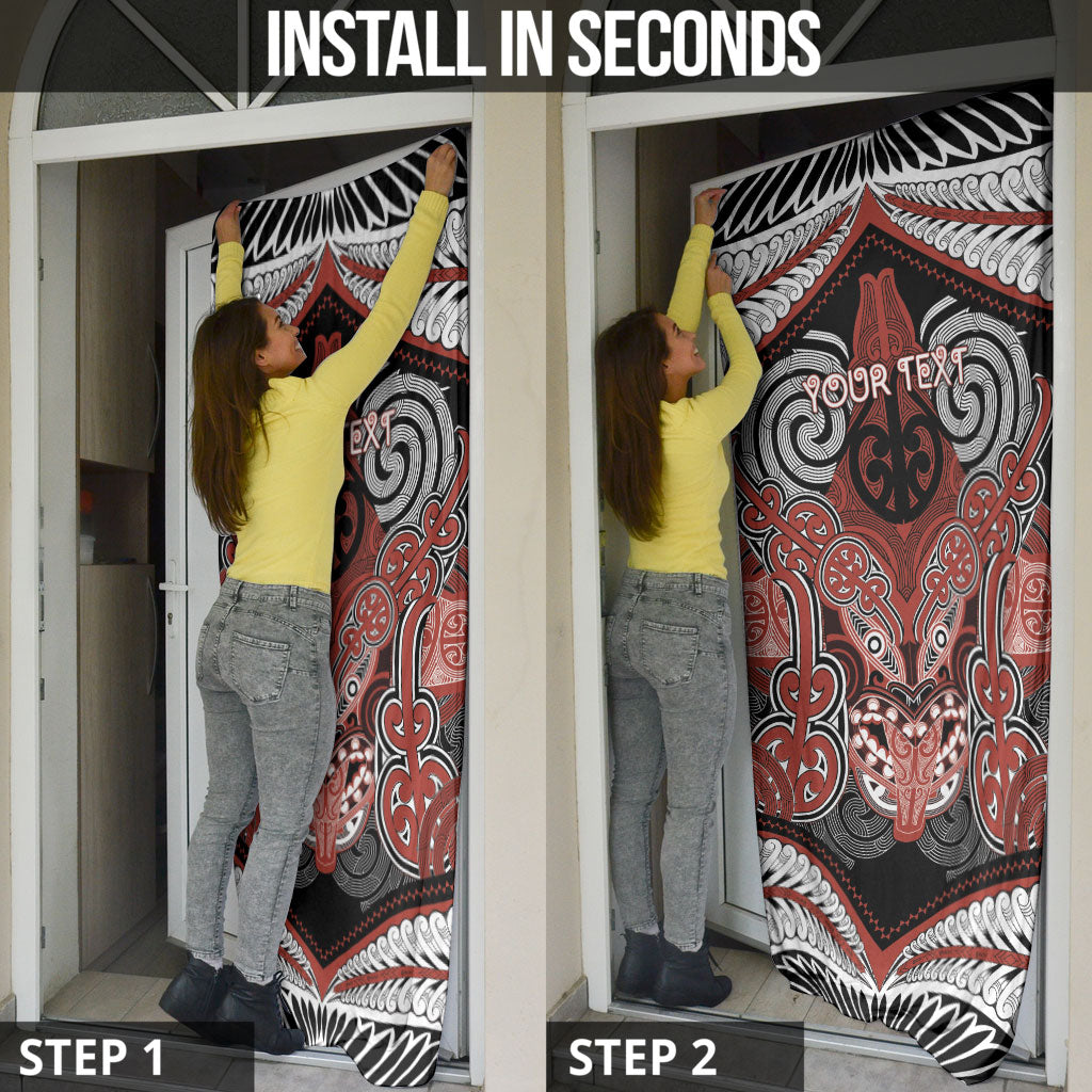 Aotearoa Iwi Rongowhakaata Personalised Door Cover Maori Kowhaiwhai Pattern