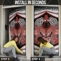 Aotearoa Iwi Rongowhakaata Personalised Door Cover Maori Kowhaiwhai Pattern