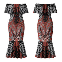 Aotearoa Iwi Rongowhakaata Personalised Family Matching Mermaid Dress and Hawaiian Shirt Maori Kowhaiwhai Pattern