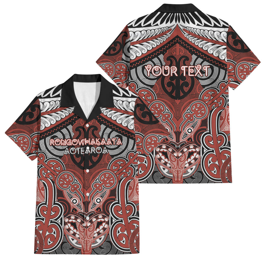 Aotearoa Iwi Rongowhakaata Personalised Family Matching Short Sleeve Bodycon Dress and Hawaiian Shirt Maori Kowhaiwhai Pattern