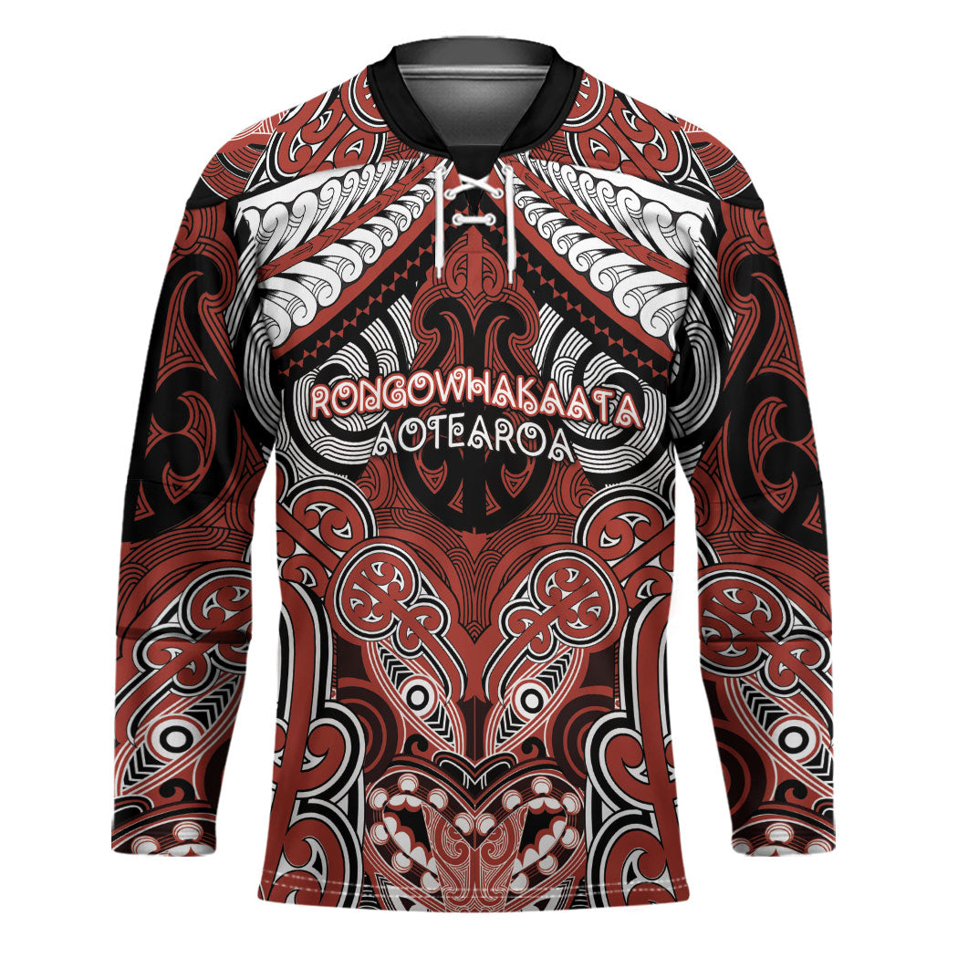 Aotearoa Iwi Rongowhakaata Personalised Hockey Jersey Maori Kowhaiwhai Pattern