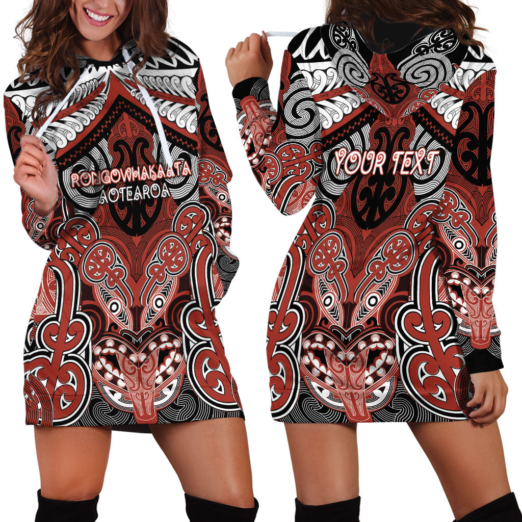 Aotearoa Iwi Rongowhakaata Personalised Hoodie Dress Maori Kowhaiwhai Pattern