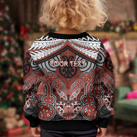 Aotearoa Iwi Rongowhakaata Personalised Kid Ugly Christmas Sweater Maori Kowhaiwhai Pattern