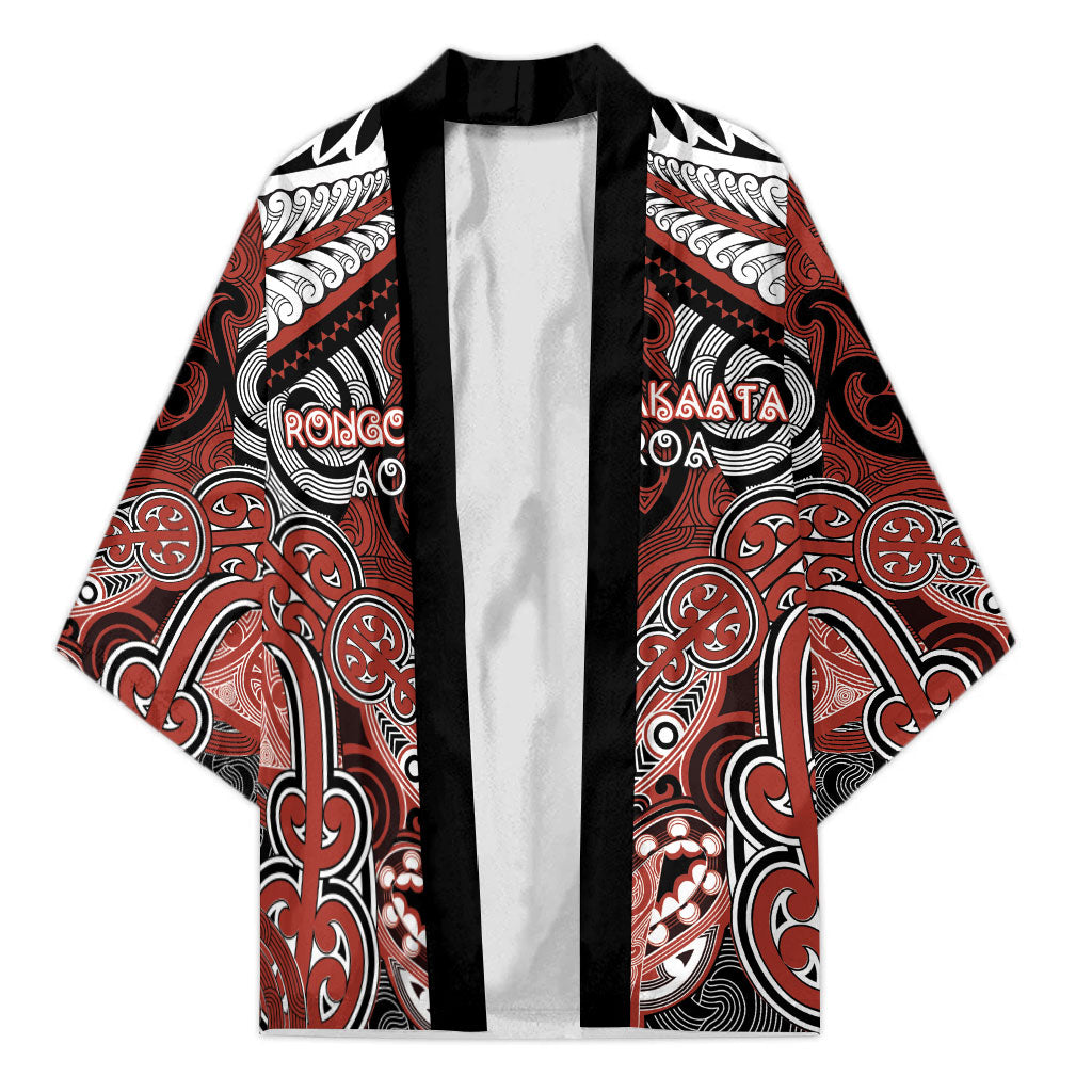 Aotearoa Iwi Rongowhakaata Personalised Kimono Maori Kowhaiwhai Pattern