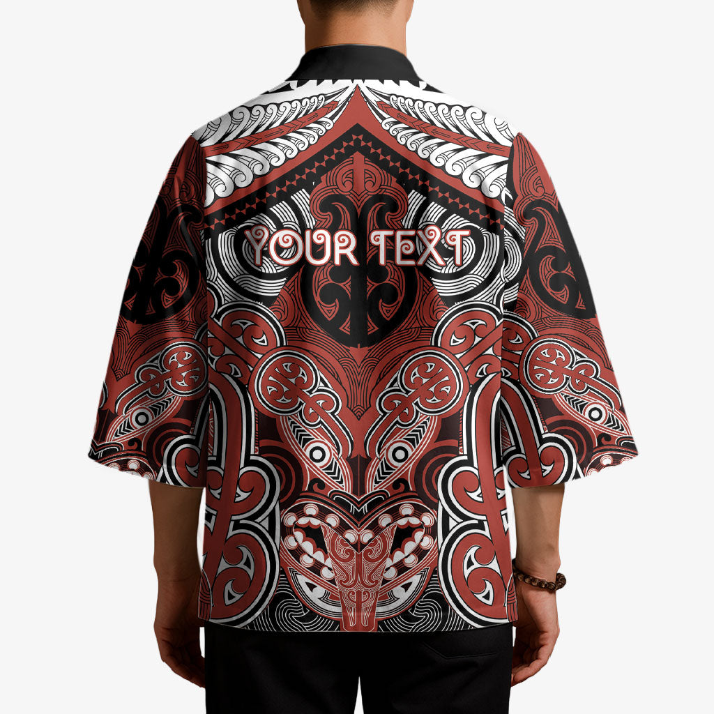 Aotearoa Iwi Rongowhakaata Personalised Kimono Maori Kowhaiwhai Pattern