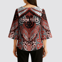Aotearoa Iwi Rongowhakaata Personalised Kimono Sleeve Blouse Maori Kowhaiwhai Pattern