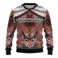 Aotearoa Iwi Rongowhakaata Personalised Ugly Christmas Sweater Maori Kowhaiwhai Pattern