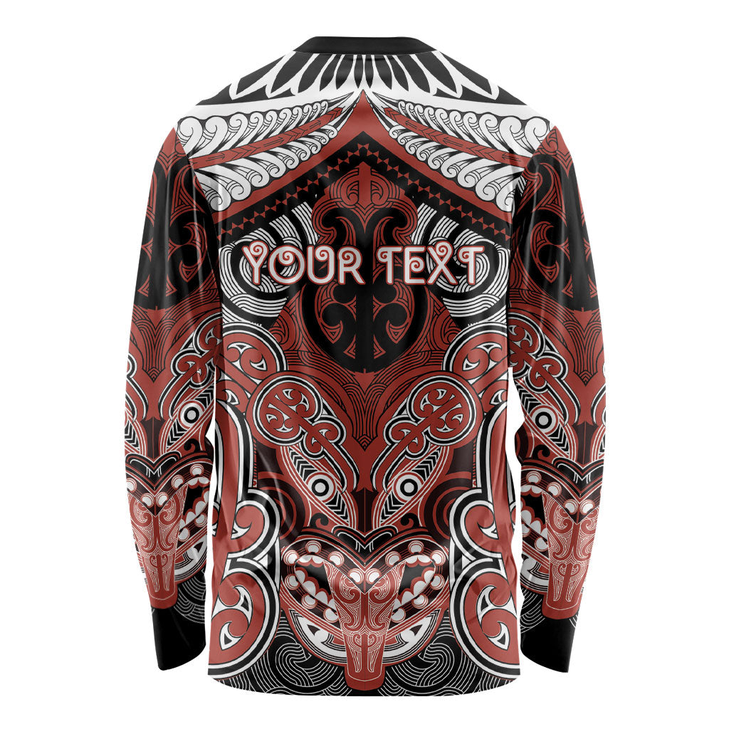 Aotearoa Iwi Rongowhakaata Personalised Long Sleeve Shirt Maori Kowhaiwhai Pattern