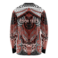 Aotearoa Iwi Rongowhakaata Personalised Long Sleeve Shirt Maori Kowhaiwhai Pattern
