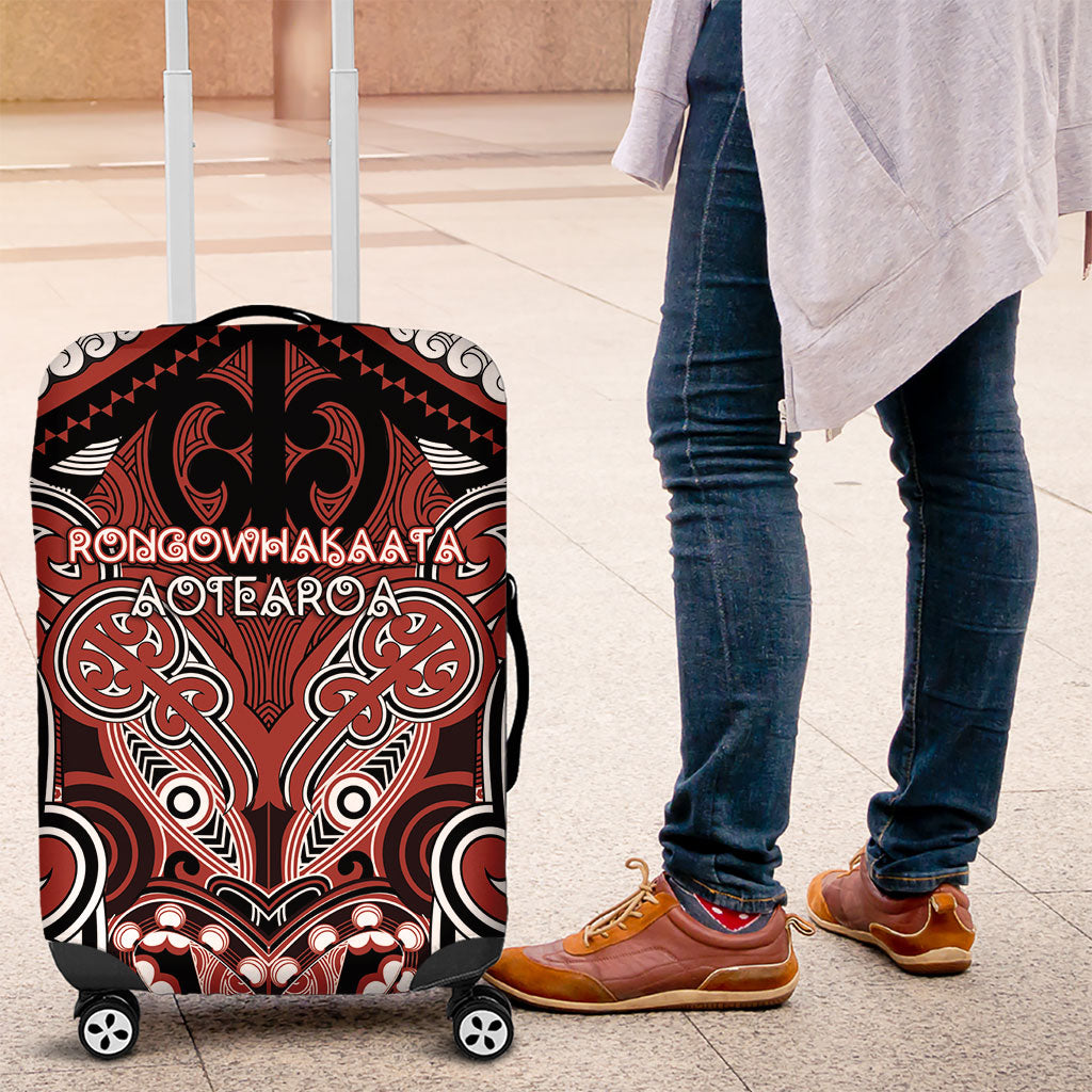 Aotearoa Iwi Rongowhakaata Luggage Cover Maori Kowhaiwhai Pattern