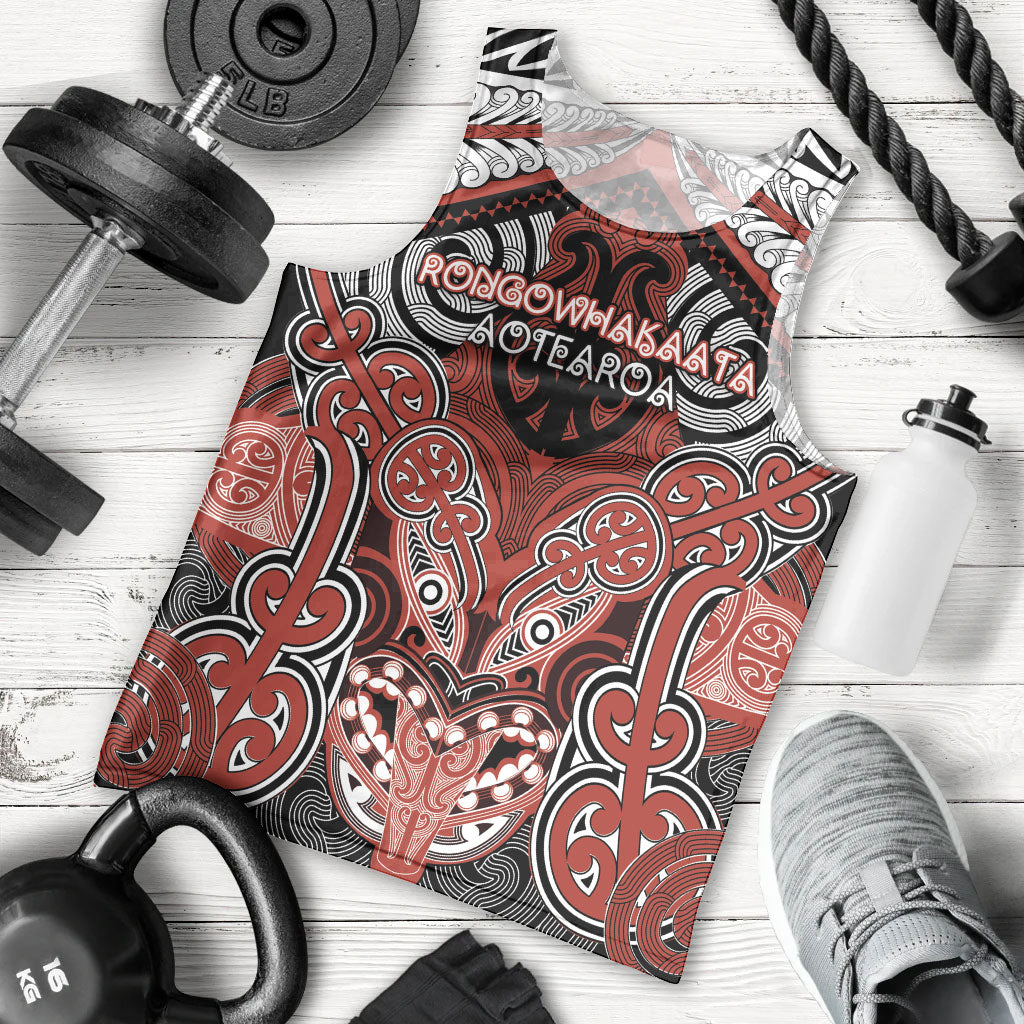 Aotearoa Iwi Rongowhakaata Personalised Men Tank Top Maori Kowhaiwhai Pattern