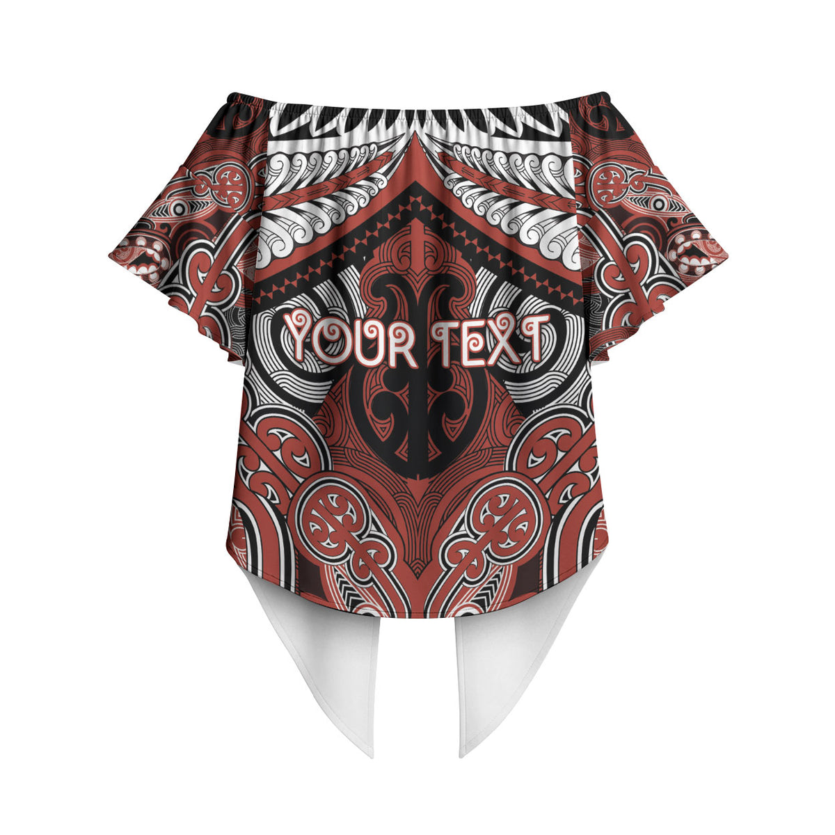 Aotearoa Iwi Rongowhakaata Personalised Off Shoulder Wrap Waist Top Maori Kowhaiwhai Pattern