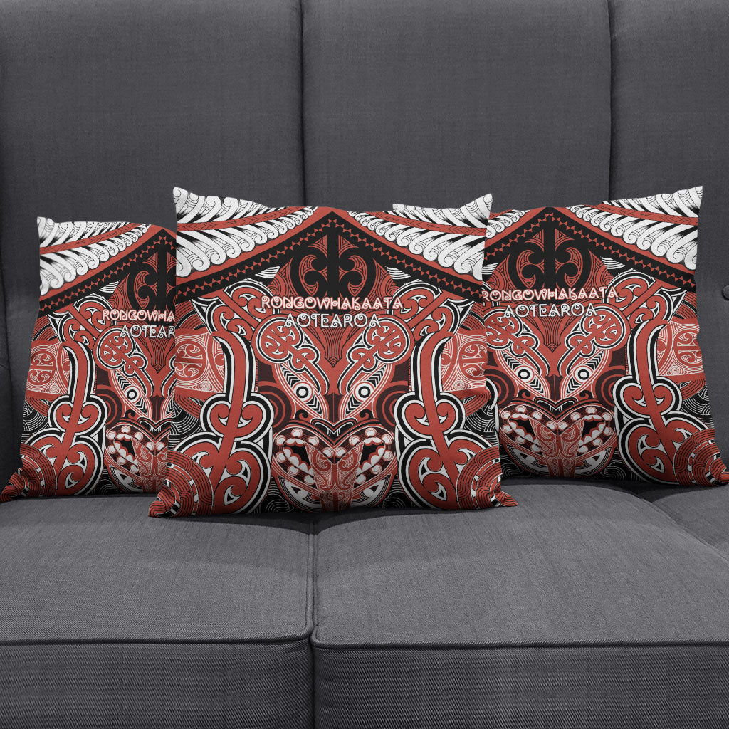 Aotearoa Iwi Rongowhakaata Pillow Cover Maori Kowhaiwhai Pattern