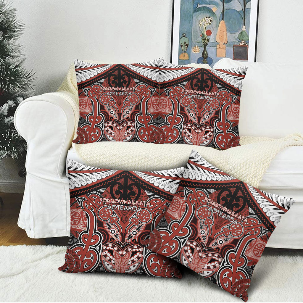 Aotearoa Iwi Rongowhakaata Pillow Cover Maori Kowhaiwhai Pattern