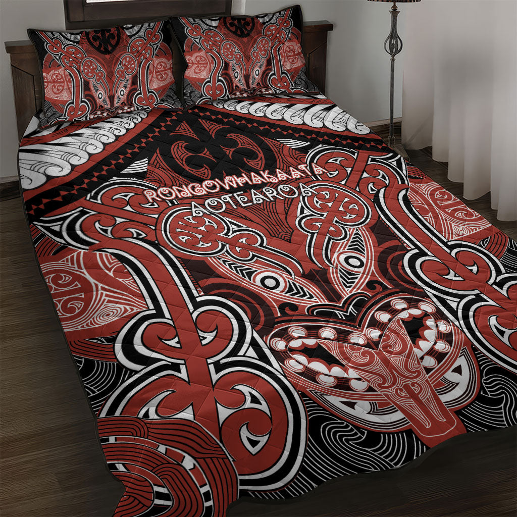 Aotearoa Iwi Rongowhakaata Quilt Bed Set Maori Kowhaiwhai Pattern