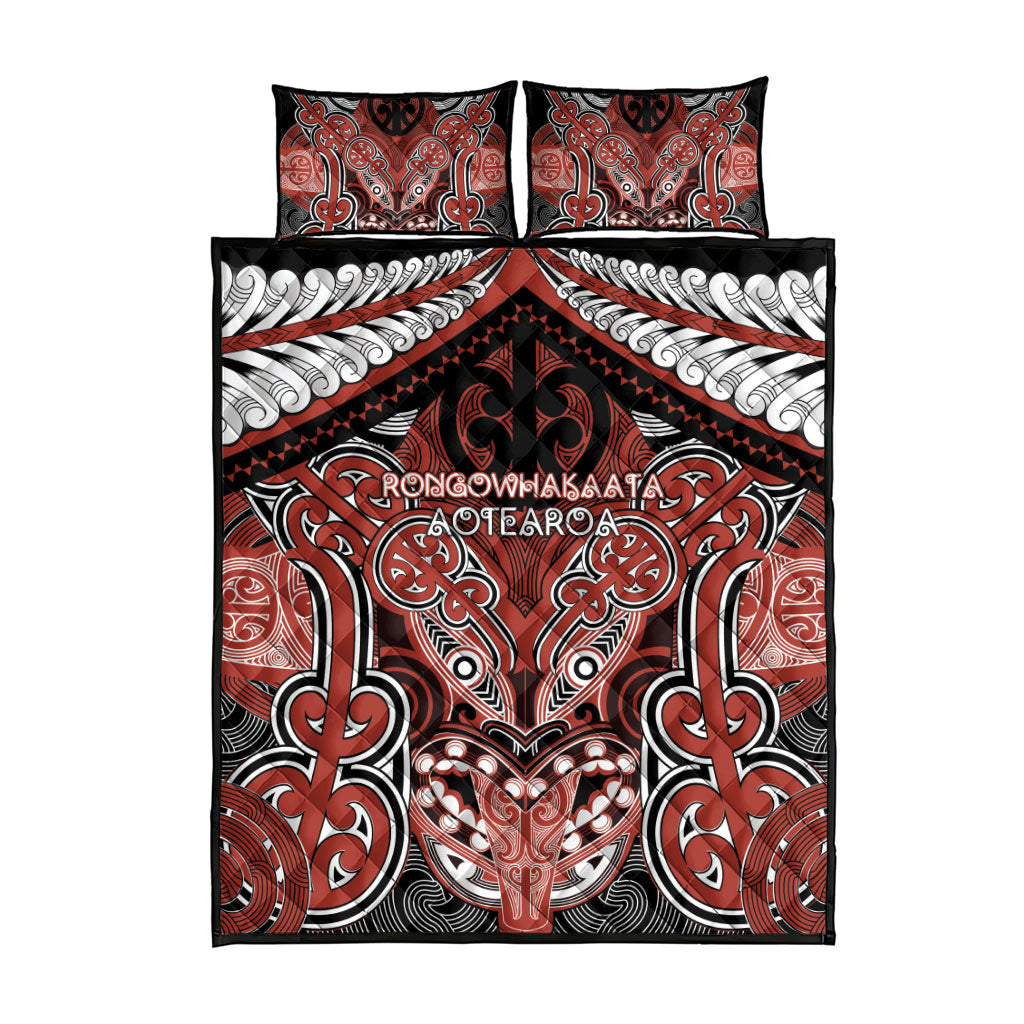 Aotearoa Iwi Rongowhakaata Quilt Bed Set Maori Kowhaiwhai Pattern