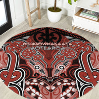 Aotearoa Iwi Rongowhakaata Round Carpet Maori Kowhaiwhai Pattern