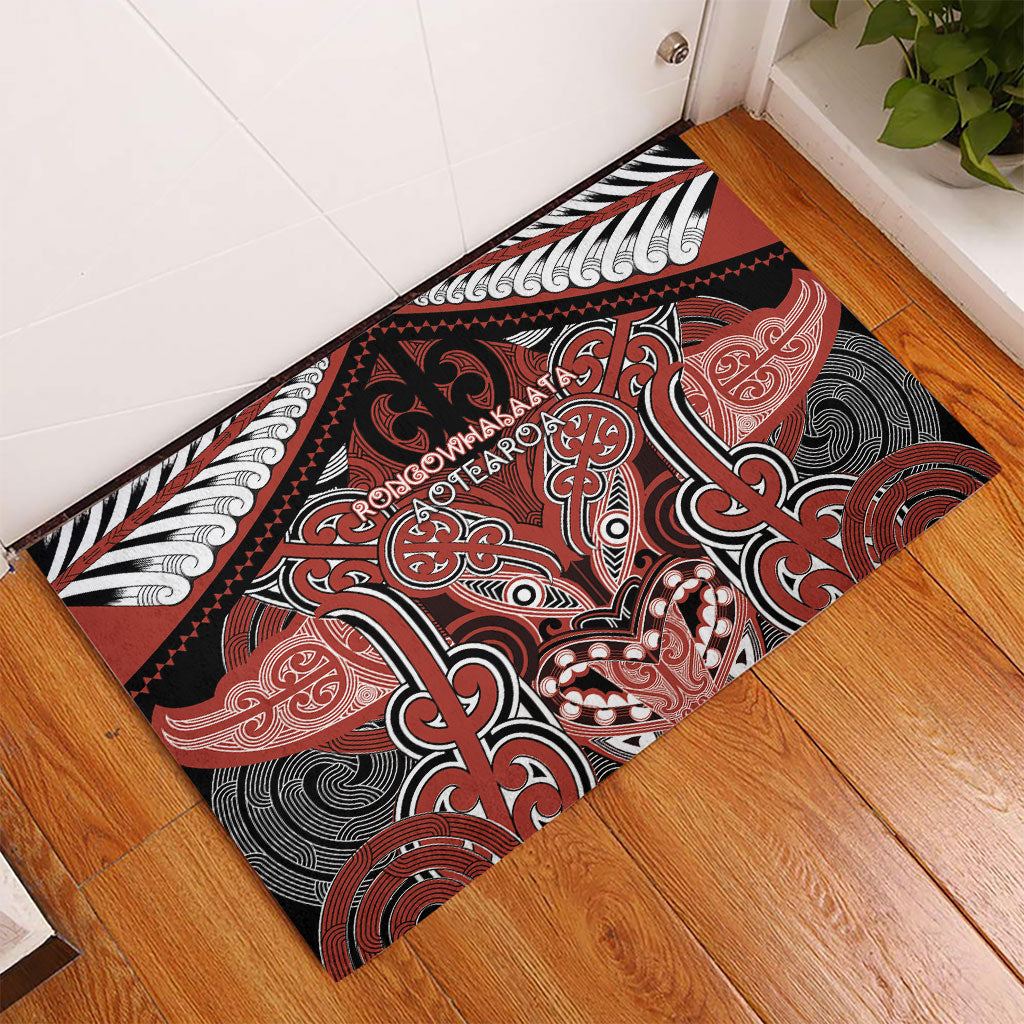 Aotearoa Iwi Rongowhakaata Rubber Doormat Maori Kowhaiwhai Pattern