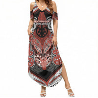 Aotearoa Iwi Rongowhakaata Personalised Summer Maxi Dress Maori Kowhaiwhai Pattern