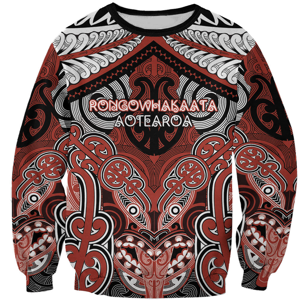Aotearoa Iwi Rongowhakaata Personalised Sweatshirt Maori Kowhaiwhai Pattern