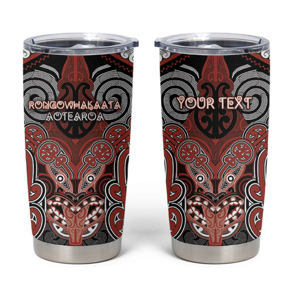 Aotearoa Iwi Rongowhakaata Personalised Tumbler Cup Maori Kowhaiwhai Pattern