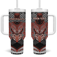Aotearoa Iwi Rongowhakaata Personalised Tumbler With Handle Maori Kowhaiwhai Pattern